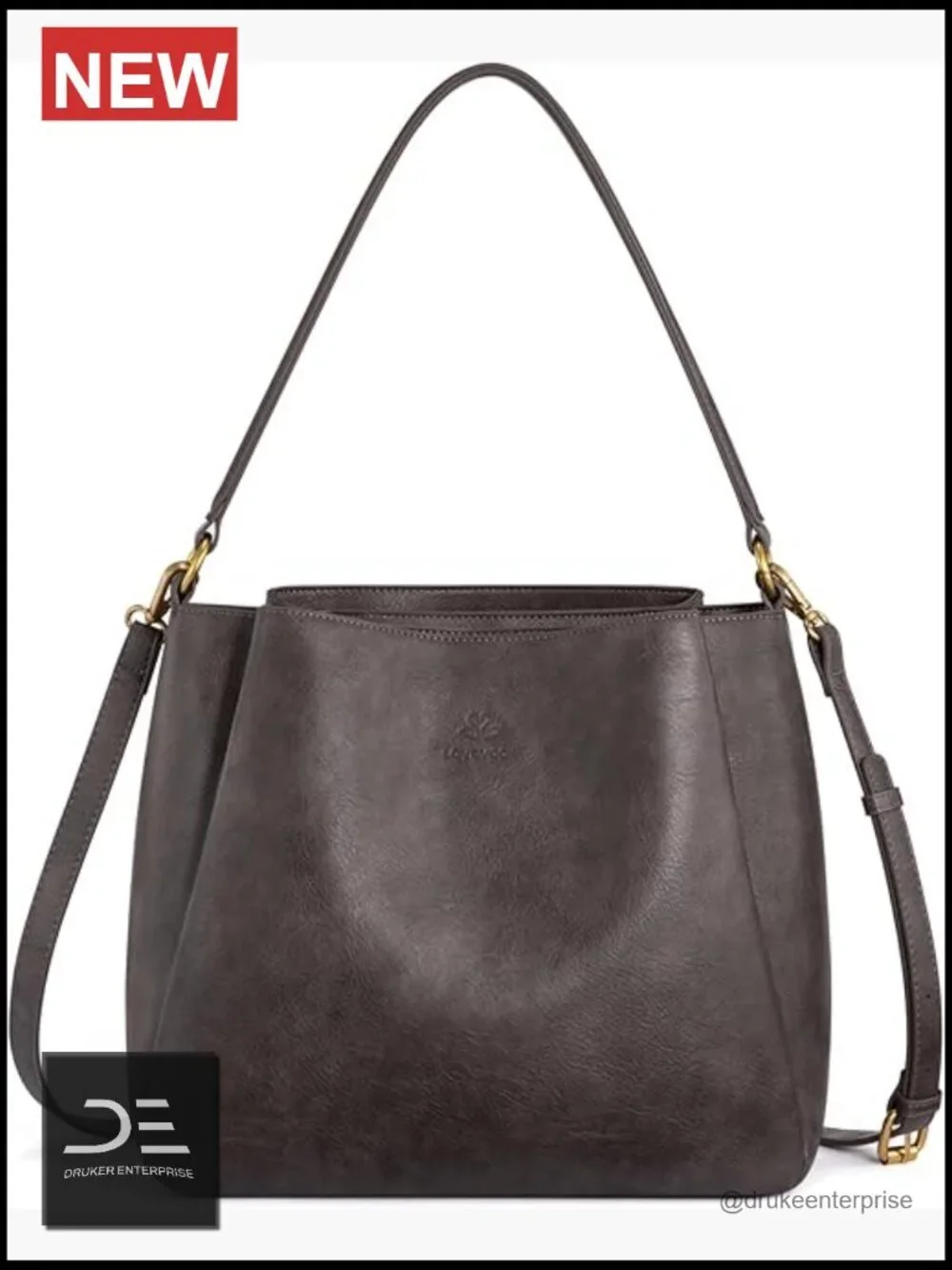 Hobo Bag with Three Large Compartments Waterproof Shoulder Handbag for Work